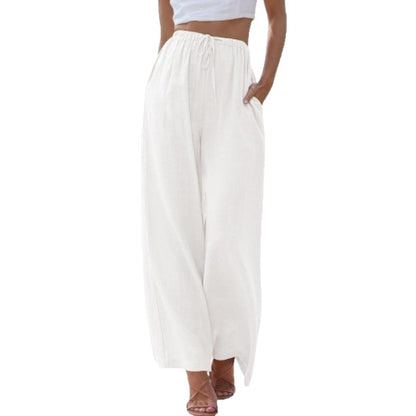 Wide palazzo pants for women with elastic waistband and side pockets Chic und Stil