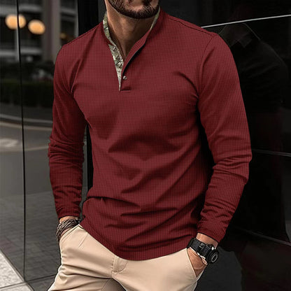 Chemise à manches longues pour hommes avec col montant moderne et design élégant Chic und Stil