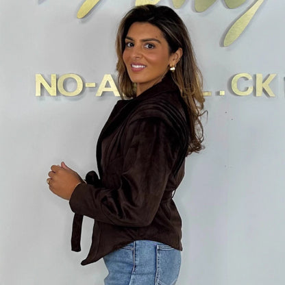 Dames élégant et stylé blazer avec ceinture à la taille Chic und Stil