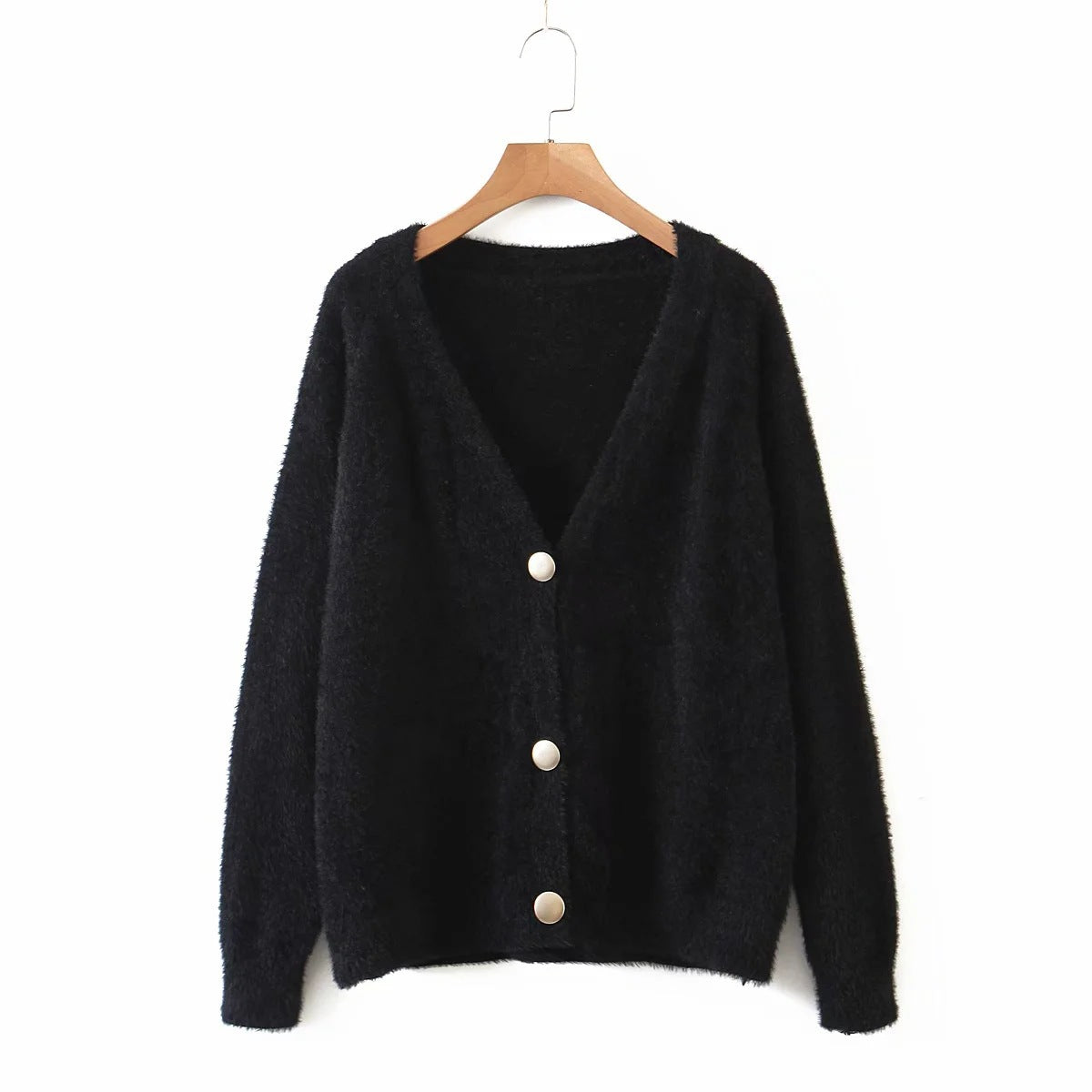 Dames Pull à cardigan douillet avec détails de boutons et design ample Chic und Stil