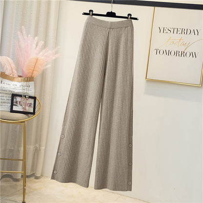 Pleated palazzo pants for women with button details Chic and Style