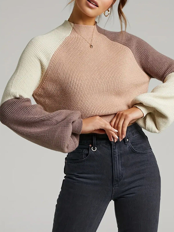 Pull femme avec tricot texturé unique et manches volumineuses Chic und Stil