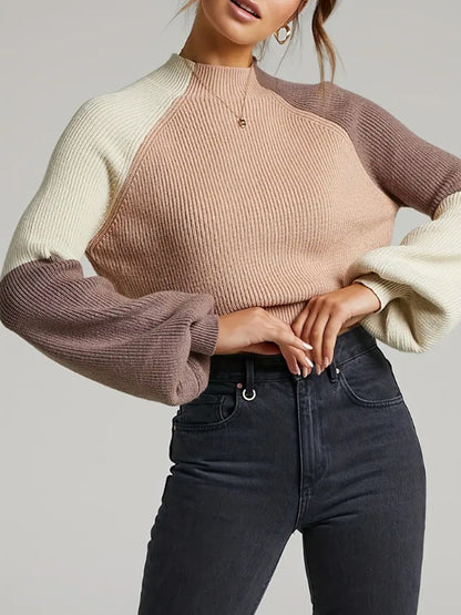 Pull femme avec tricot texturé unique et manches volumineuses Chic und Stil