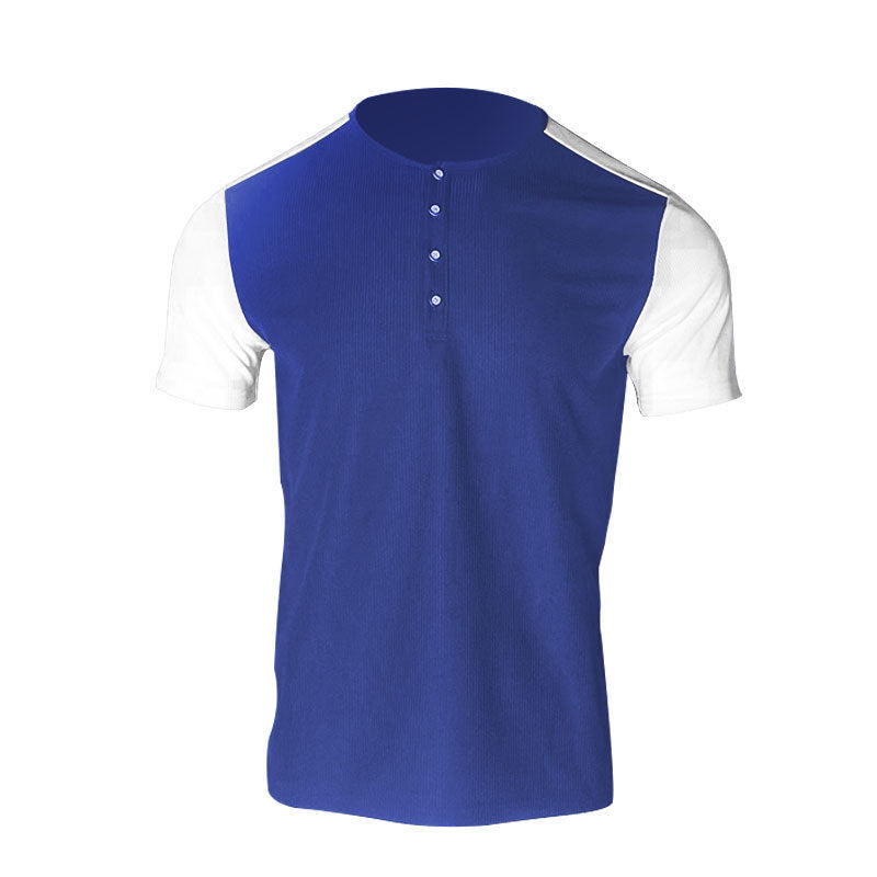 Chemise Henley à manches courtes pour hommes avec un design texturé et des parties de manches contrastantes Chic und Stil