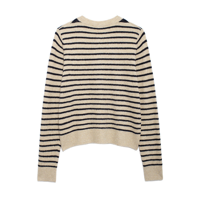 Dames cardigan avec un motif à rayures délicates et des détails de boutons élégants Chic und Stil