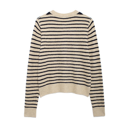 Dames cardigan avec un motif à rayures délicates et des détails de boutons élégants Chic und Stil