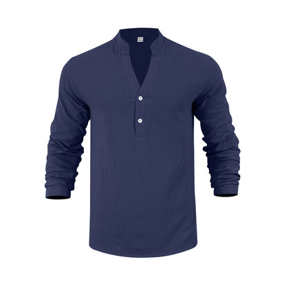 Chemise Henley à manches longues tendance pour hommes avec design texturé Chic und Stil