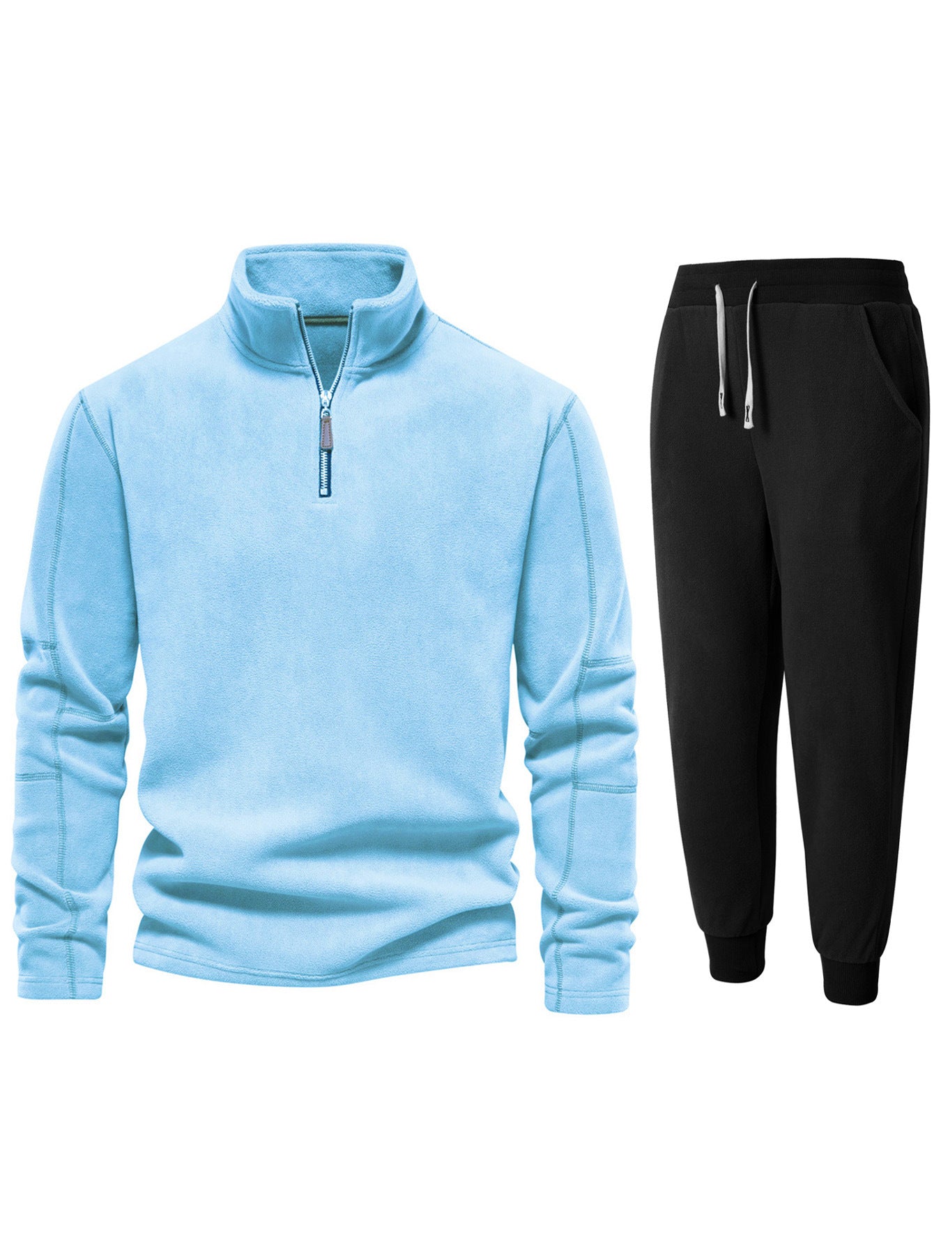 Costume de détente en polaire pour hommes avec col montant et pantalons longs Chic und Stil
