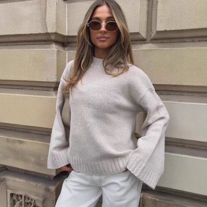 Pull en tricot pour dames à coupe large et col roulé élégant Chic und Stil