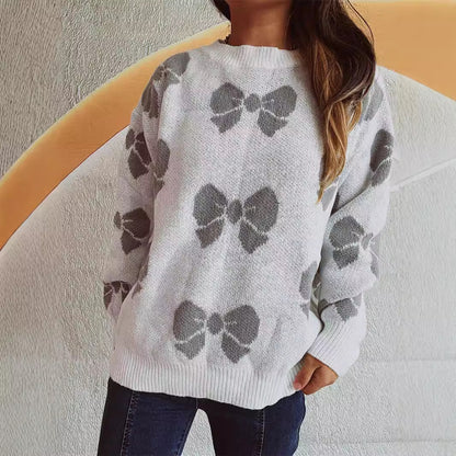 Pull décontracté pour femmes avec motif de nœuds ludique Chic und Stil