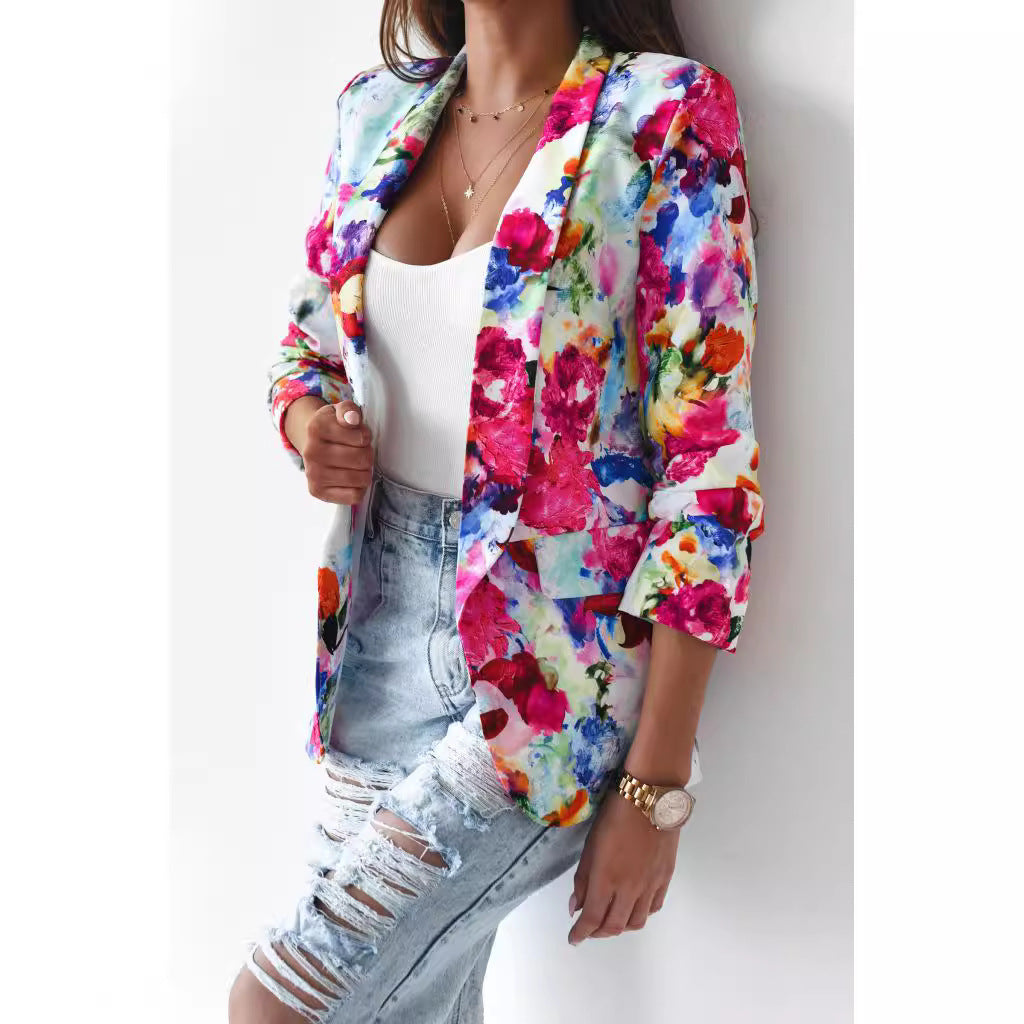 Blazer pour femmes avec imprimé floral et coupe décontractée Chic und Stil