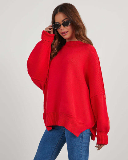 Dames Décontracté oversized pull Chic und Stil