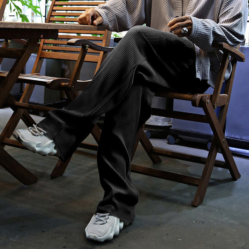 Casual knit pants for men with elastic waistband and practical side pockets Chic and Style