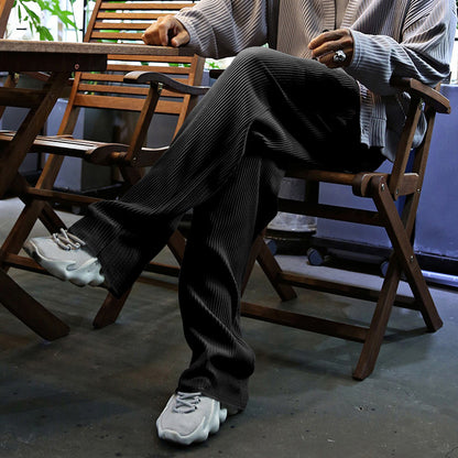 Casual knit pants for men with elastic waistband and practical side pockets Chic and Style