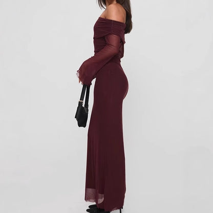 Robe maxi sans manches pour femmes avec détails en dentelle et design sans épaules Chic und Stil