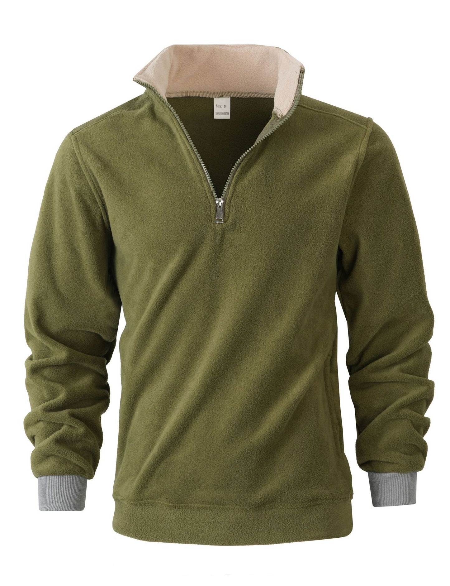 Men's fleece pullover with high collar and zipper Chic und Stil
