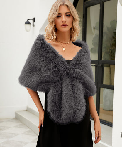 Dames Écharpe en fausse fourrure luxueuse Chic und Stil