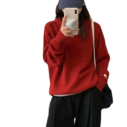 Dames grand tricot pull avec coupe ample et texture douce Chic und Stil