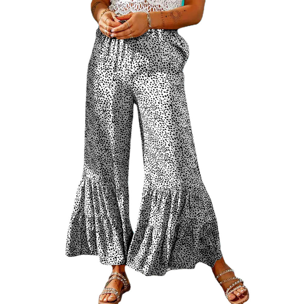 Wide leg palazzo pants for women with a voluminous hem and elastic waistband Chic and Style