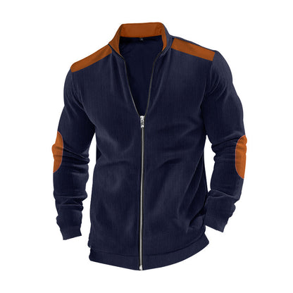 Veste de sport pour homme avec fermeture éclair et détails en simili cuir Chic und Stil
