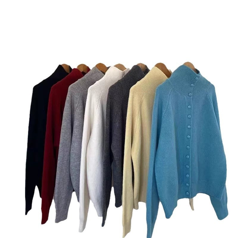 Dames cardigan avec col montant et boutons décoratifs Chic und Stil