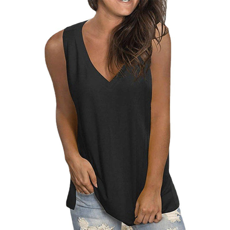 Dames débardeur à col en V sans manches Chic und Stil