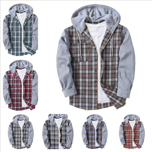 Chemises de bûcheron décontractées pour hommes avec capuche et deux poches plaquées Chic und Stil