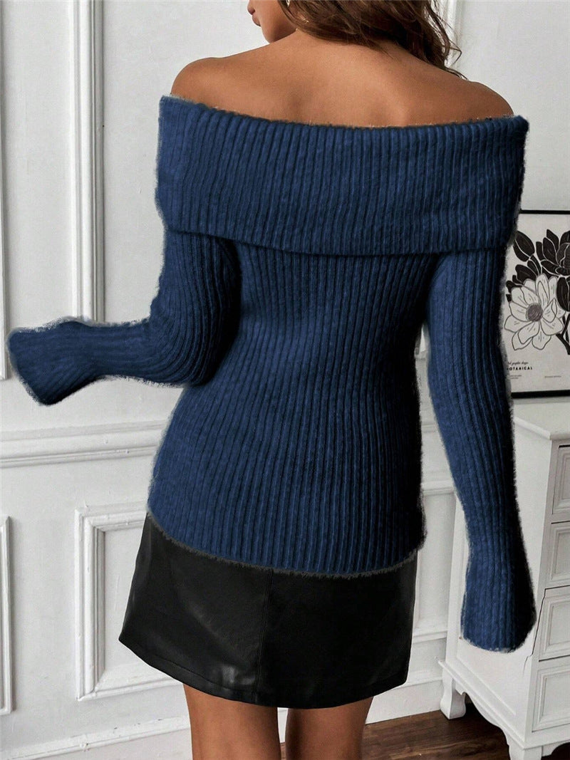 Femmes Pull en tricot Off-Shoulder Chic und Stil