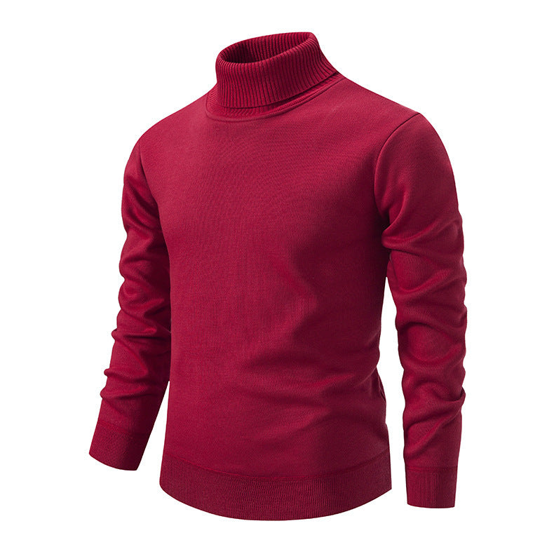 Pull à col roulé pour hommes en tricot doux avec design structuré Chic und Stil