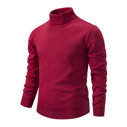 Pull à col roulé pour hommes en tricot doux avec design structuré Chic und Stil
