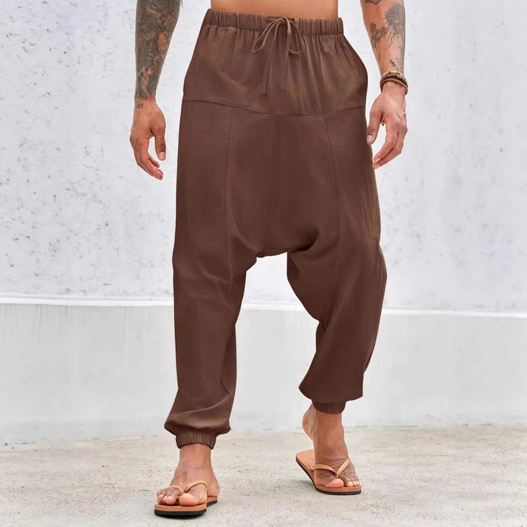 Casual harem pants for men with elastic waist and side pockets Chic and Style