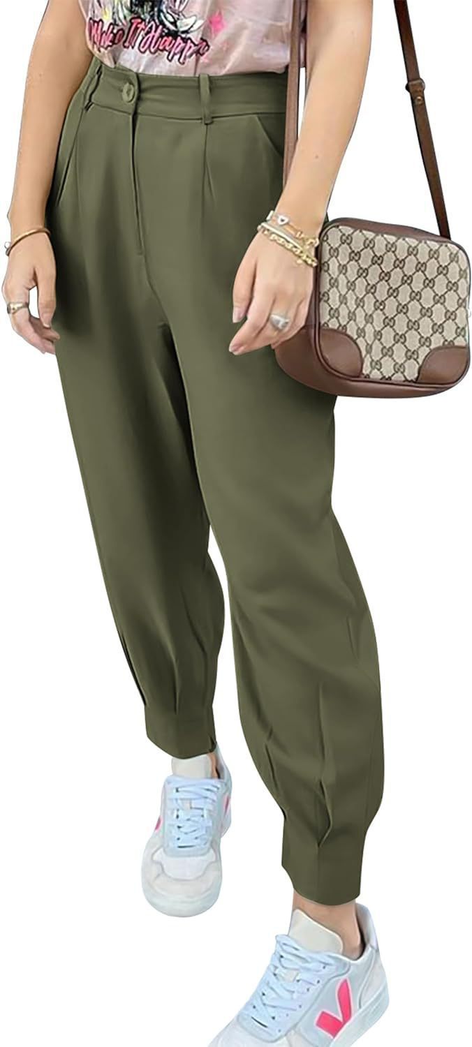 Elegant and fashionable high-waisted pants for women with pleats and side pockets Chic and Style