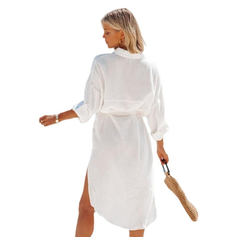 Robe chemise midi à boutons femmes Chic und Stil