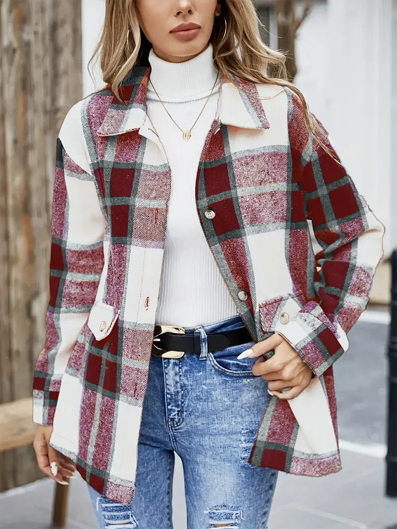 Chemise overshirt à carreaux pour femmes Chic und Stil