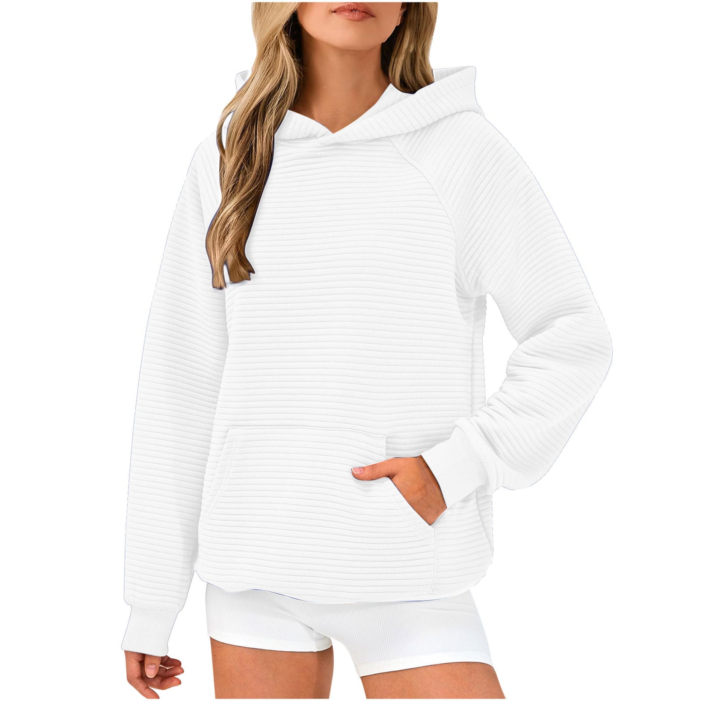 Pull à capuche pour femmes en tissu texturé Chic und Stil