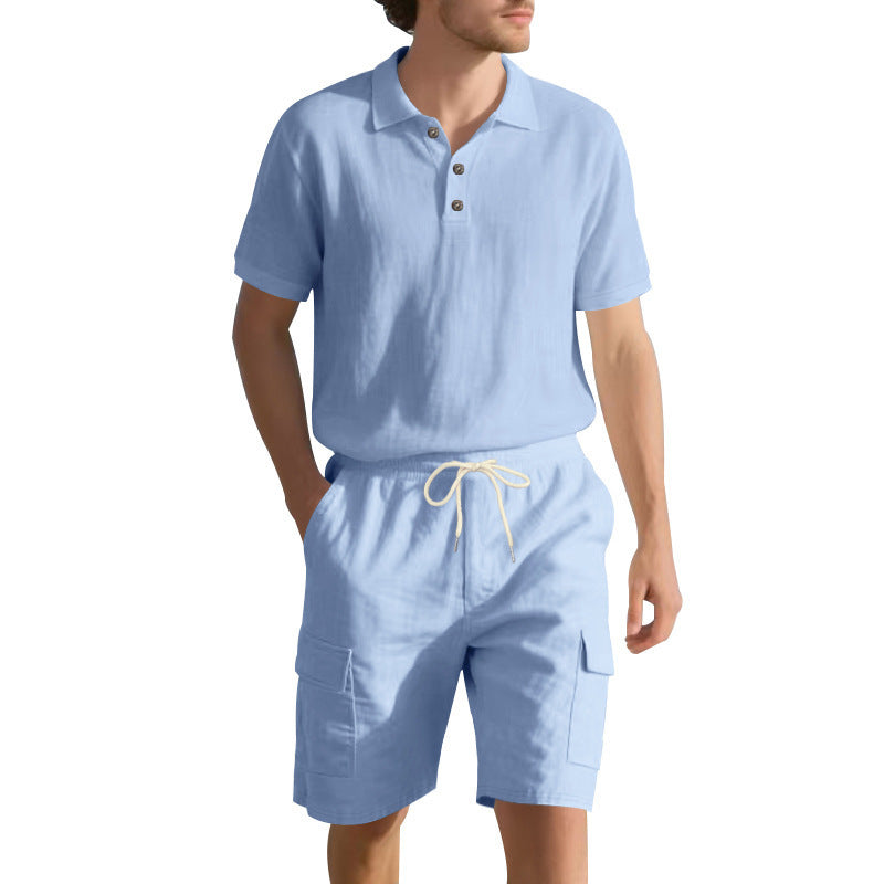 Homme Polo et Shorts Cargo Set Chic und Stil