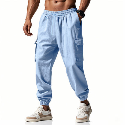 Men's Casual Cargo Pants with Elastic Waist and Practical Side Pockets Chic and Style