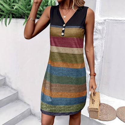 Robe Shift sans manches rayée Chic und Stil pour femmes