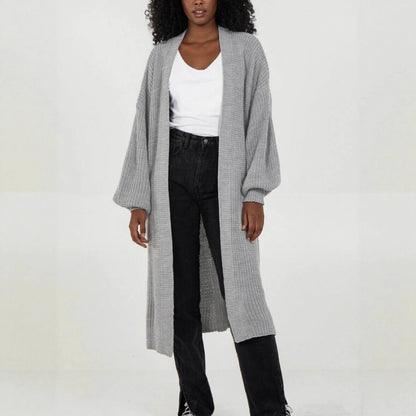 Dames Grand cardigan en tricot avec silhouette aérienne et manches volumineuses Chic und Stil