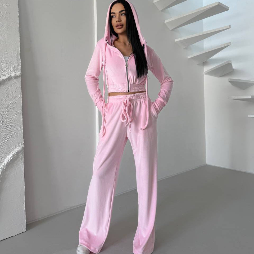 Costume loungewear en polaire décontracté pour femmes Chic und Stil