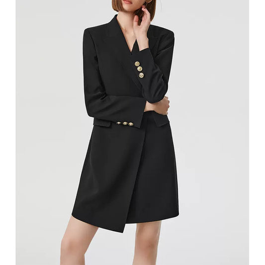 Robe blazer ajustée pour femmes avec détails de boutons dorés Chic und Stil