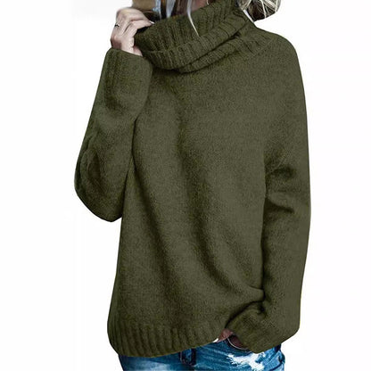 Pull en grosse maille pour femmes avec col montant et coupe décontractée Chic und Stil