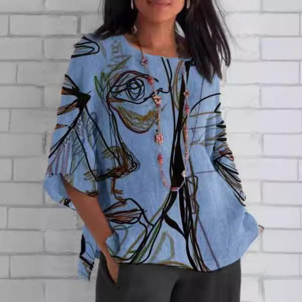 Chemisier oversize pour femmes avec étiquette linéaire artistique Chic und Stil