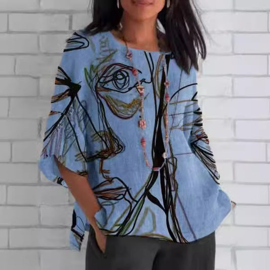 Chemisier oversize pour femmes avec étiquette linéaire artistique Chic und Stil