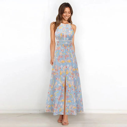 Femmes Robe Maxi Dos Nu à Imprimé Floral Chic und Stil