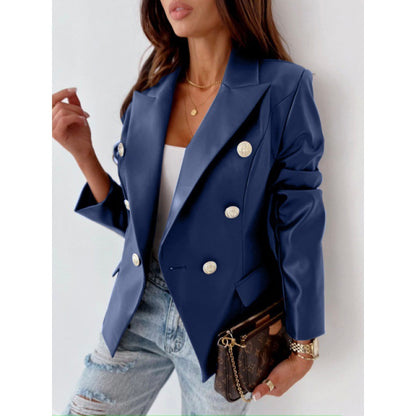 Trendy blazer jacket for women with double-breasted and elegant accents Chic and Style