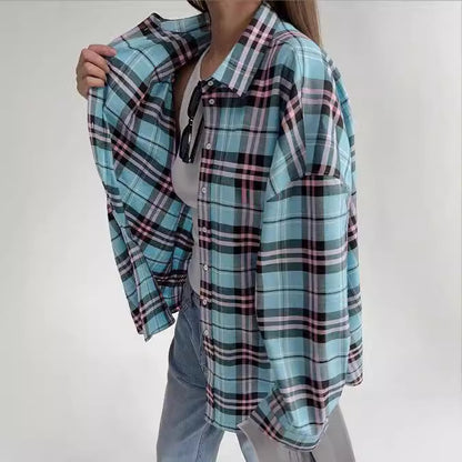 Chemise à carreaux surdimensionnée dames Chic und Stil