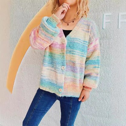 Cardigan pour femmes en tricot épais avec un design de boutons à la mode et un matériau doux Chic und Stil