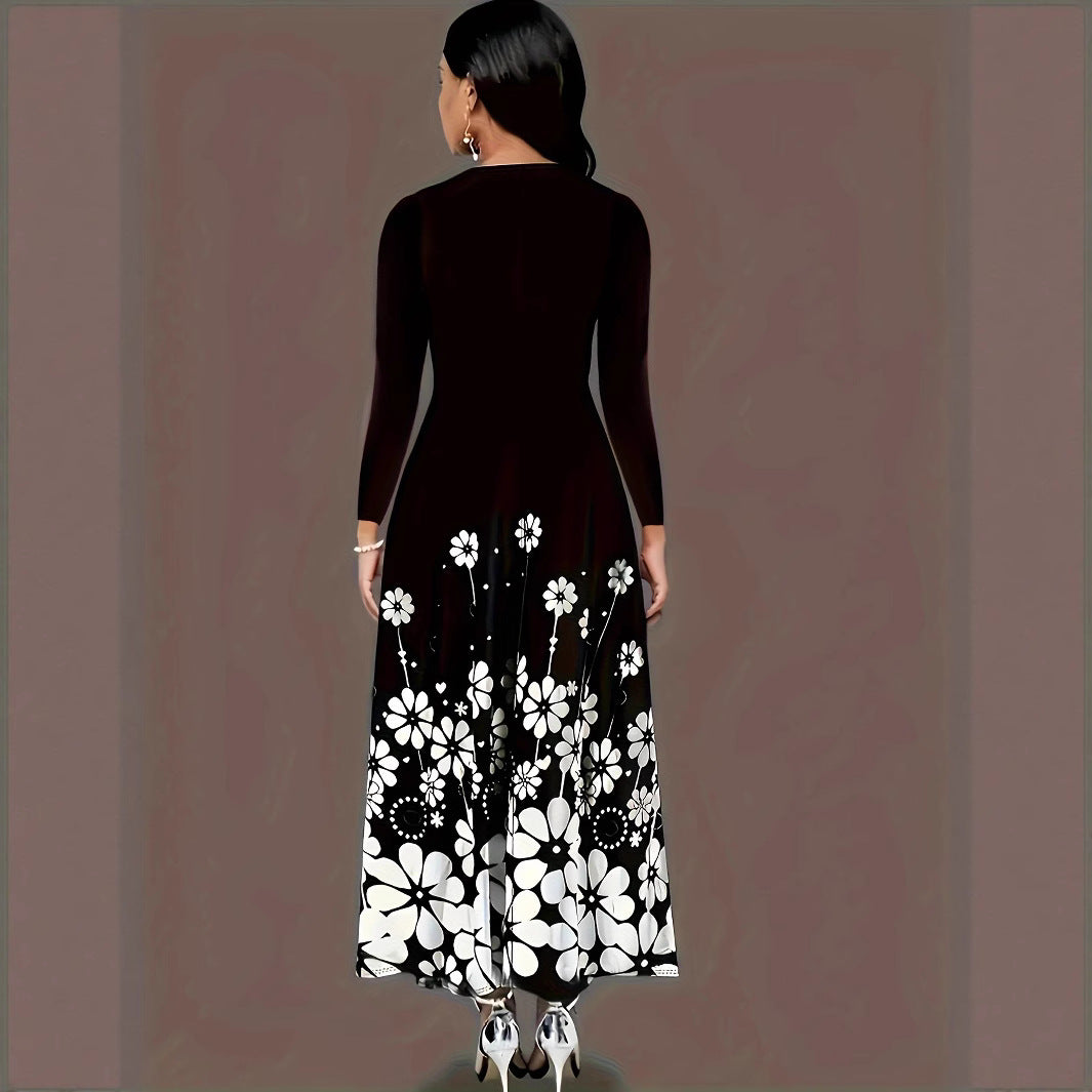 Robe maxi femme avec design floral et poches pratiques Chic und Stil