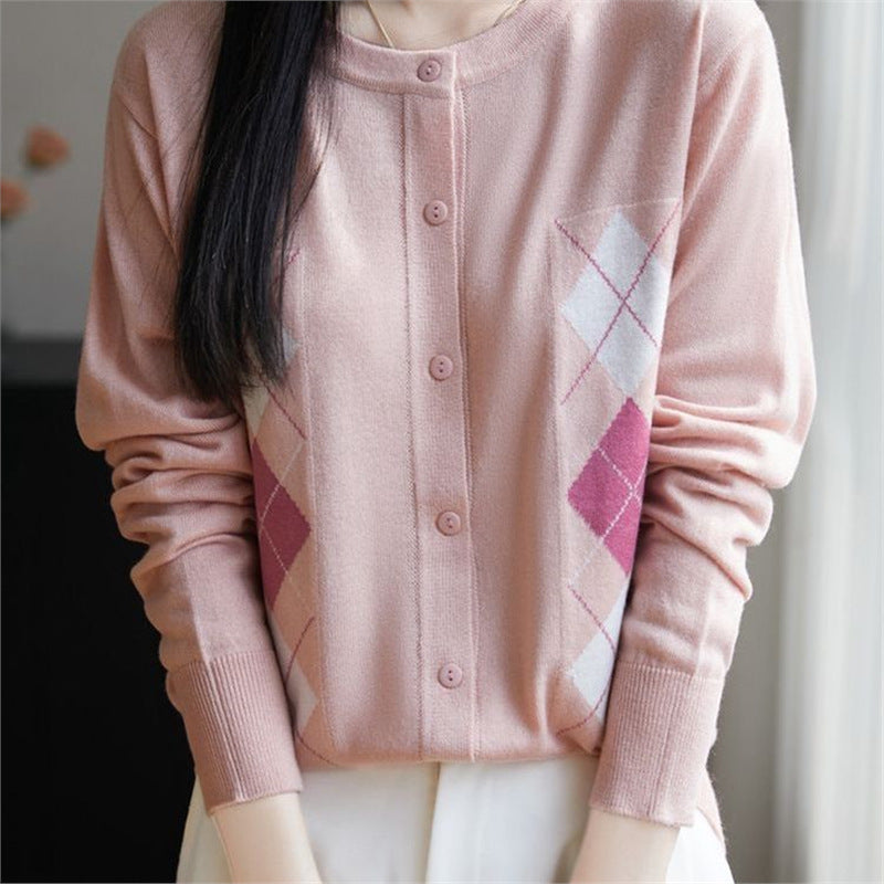 Cardigan pour femme avec motif en losange Chic & Stil